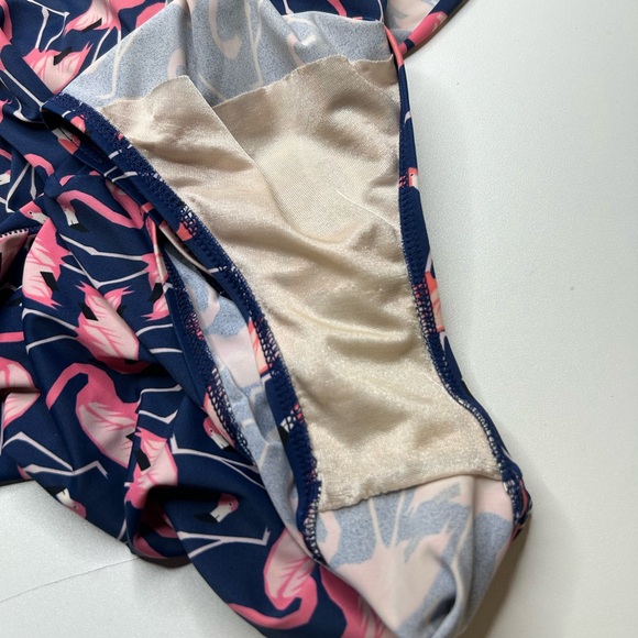 Eloquii Ruffle Off The Shoulder‎ Flamingo One piece Swimsuit Size 16W Beach - Picture 7 of 13